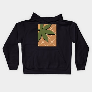 Minimal Modern  Abstract Shapes  Leaves Warm Tones  Design Kids Hoodie